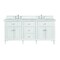 James Martin Vanities 72'' Double Vanity, Bright White w/ 3 CM Victorian Silver Quartz Top 424-V72-BW-3VSL - alternate 1